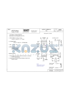 34604 datasheet - LM259X Inductor 33 lHy 2.70 ADC