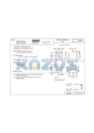 34605 datasheet - LM259X Inductor 22 lHy 3.50 ADC