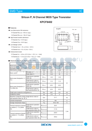 KPCF8402 datasheet - Silicon P, N Channel MOS Type Transistor