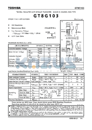 GT8G103 datasheet - N CHANNEL MOS TYPE (STROBE FLASH APPLICATIONS)