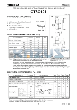 GT8G121 datasheet - STROBE FLASH APPLICATIONS