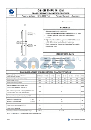 G110B datasheet - GLASS PASSIVATED JUNCTION RECTIFIER