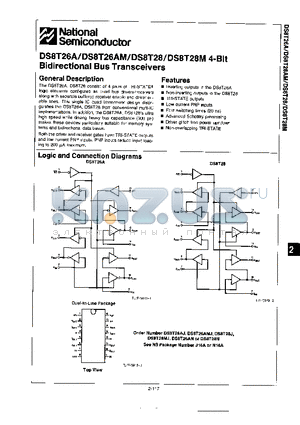 DS8T28 datasheet - 4-Bit Bidirectional Bus Transceivers