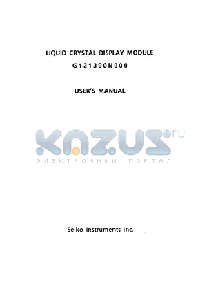 G121300N000 datasheet - LIQUID CRYSTAL DISPLAY MODULE