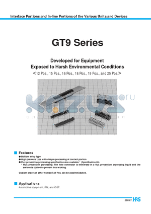 GT9-18P-2.54DS05 datasheet - Developed for Equipment Exposed to Harsh Environmental Conditions