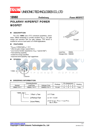 18N60-T47-T datasheet - POLARHV HIPERFET POWER MOSFET