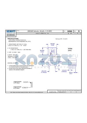 34569 datasheet - LM259X Inductor, 22 lHy 3.70 ADC