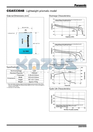 CGA533048 datasheet - LIGHT WEIGHT PRISMATIC MODEL