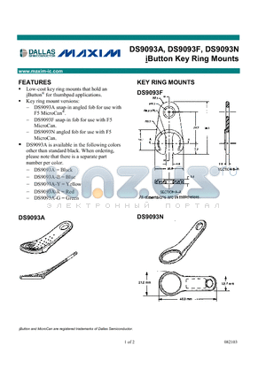 DS9093A-Y datasheet - iButton Key Ring Mounts