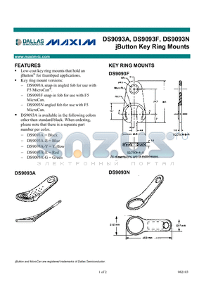 DS9093F-B datasheet - iButton Key Ring Mounts