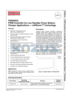 FAN302UL datasheet - PWM Controller for Low Standby Power Battery-Charger Applications