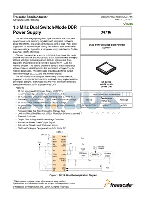 34716 datasheet - 1.0 MHz Dual Switch-Mode DDR Power Supply