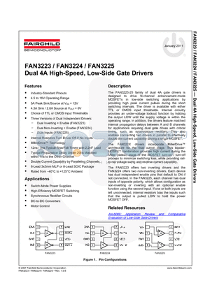 FAN3111C datasheet - Dual 4A High-Speed, Low-Side Gate Drivers