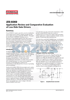 FAN3121T datasheet - Application Review and Comparative Evaluation of Low-Side Gate Drivers