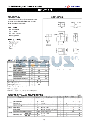 KPI-210C datasheet - Photointerrupter(Transmissive)