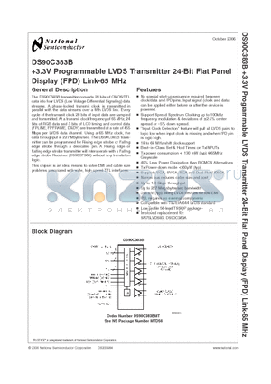 DS90C383B_06 datasheet - 3.3V Programmable LVDS Transmitter 24-Bit Flat Panel Display (FPD) Link-65 MHz