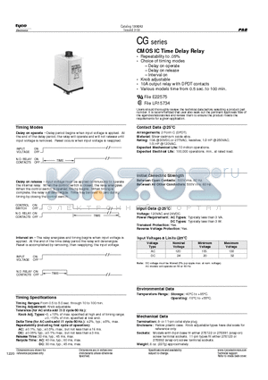 CGB-38-78010M datasheet - CG series CMOS IC Time Delay Relay