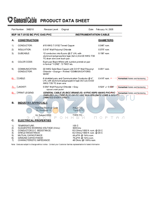 348210 datasheet - INSTRUMENTATION CABLE