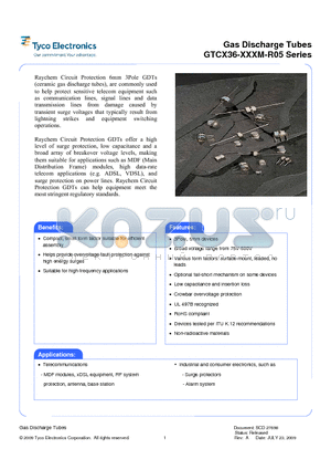 GTCX36-301M-R05 datasheet - Gas Discharge Tubes