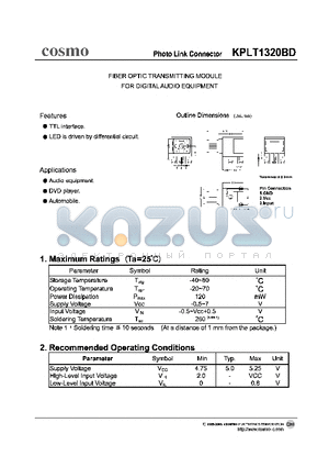 KPLT1320BD datasheet - Photo Link Connector