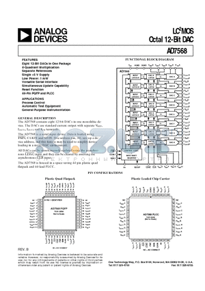 AD7568BP datasheet - LC2MOS Octal 12-Bit DAC