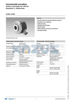 G1IOH.G70C370 datasheet - Incremental encoders
