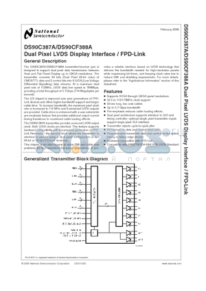 DS90C387A_06 datasheet - Dual Pixel LVDS Display Interface/FPD-Link