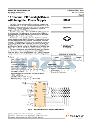 34844 datasheet - 10 Channel LED Backlight Driver with Integrated Power Supply