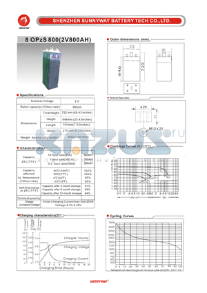 8OPZS800 datasheet - OPZS stationary flooded battery