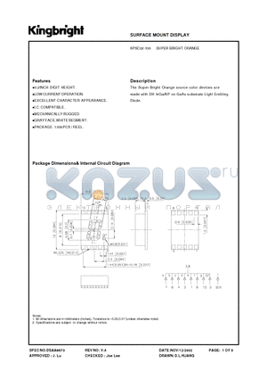 KPSC02-106 datasheet - SURFACE MOUNT DISPLAY