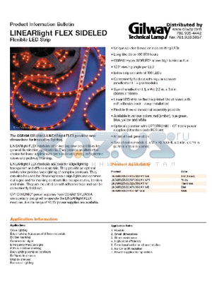 GTL-OS-70070 datasheet - Product Information Bulletin LINEARlight FLEX SIDELED Flexible LED Strip