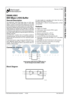 DS90LV001TM datasheet - 800 Mbps LVDS Buffer