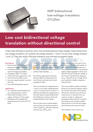 GTL2000DL-T datasheet - NXP bidirectional low-voltage translators