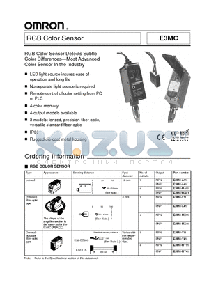 E3MC-MX11 datasheet - RGB Color Sensor