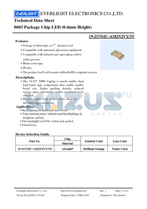 19-217/S2C-AM2N2VY/3T datasheet - Chip LED (0.4mm Height)