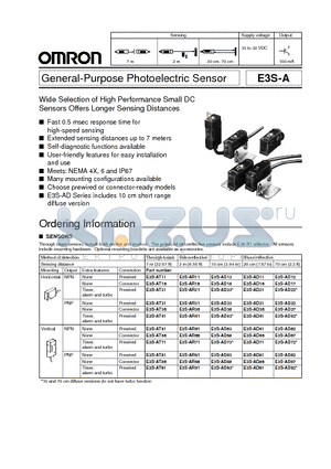 E3S-AD16 datasheet - General-Purpose Photoelectric Sensor