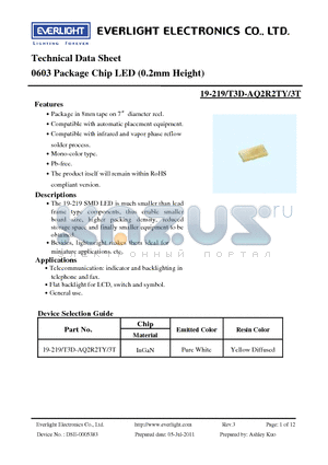 19-219-T3D-AQ2R2TY-3T_11 datasheet - 0603 Package Chip LED (0.2mm Height)