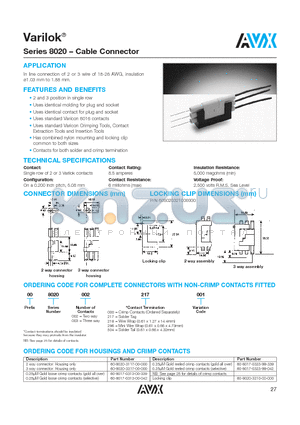 60-8020-331-700-000 datasheet - Series 8020  Cable Connector