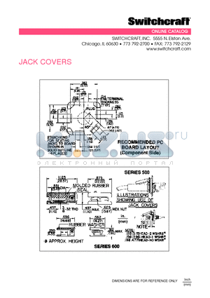 600 datasheet - JACK COVERS