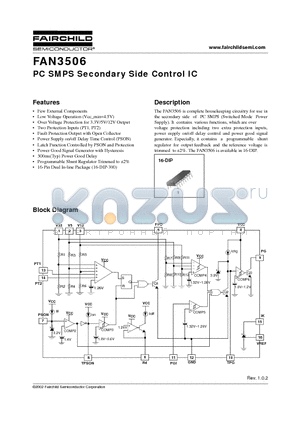 FAN3506 datasheet - PC SMPS Secondary Side Control IC