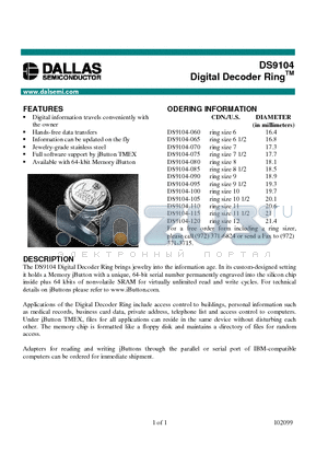 DS9104 datasheet - Digital Decoder Ring