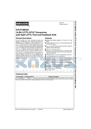 GTLP10B320 datasheet - 10-Bit LVTTL/GTLP Transceiver with Split LVTTL Port and Feedback Path