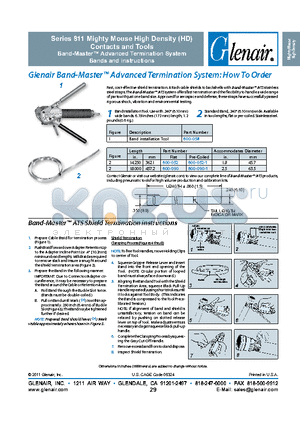 600-052 datasheet - Series 811 Mighty Mouse High Density (HD) Contacts and Tools Band-Master Advanced Termination System Bands and instructions