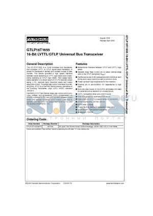 GTLP16T1655 datasheet - 16-Bit LVTTL/GTLP Universal Bus Transceiver