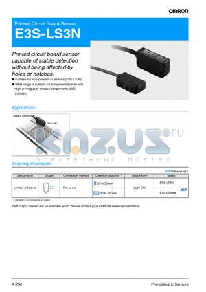 E3S-LS3NW datasheet - Printed Circuit Board Sensor