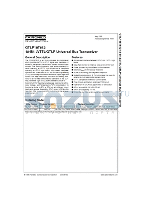 GTLP18T612 datasheet - 18-Bit LVTTL/GTLP Universal Bus Transceiver