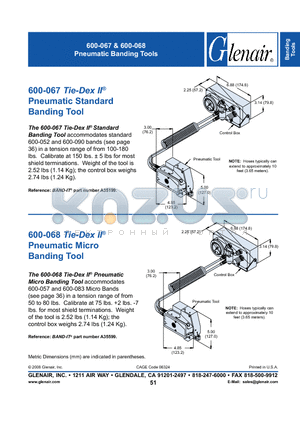 600-067 datasheet - Pneumatic Banding Tools