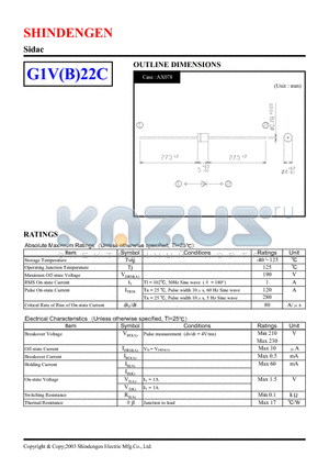 G1VB22C datasheet - SIDAC