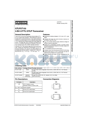 GTLP2T152M datasheet - 2-Bit LVTTL/GTLP Transceiver