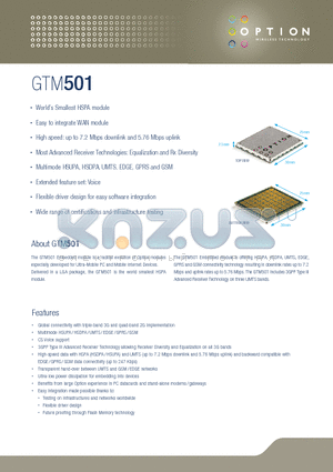 GTM501 datasheet - Embedded module